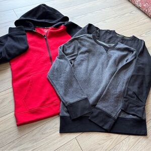 3 Tek Gear Red and Black Fleece sweatshirts